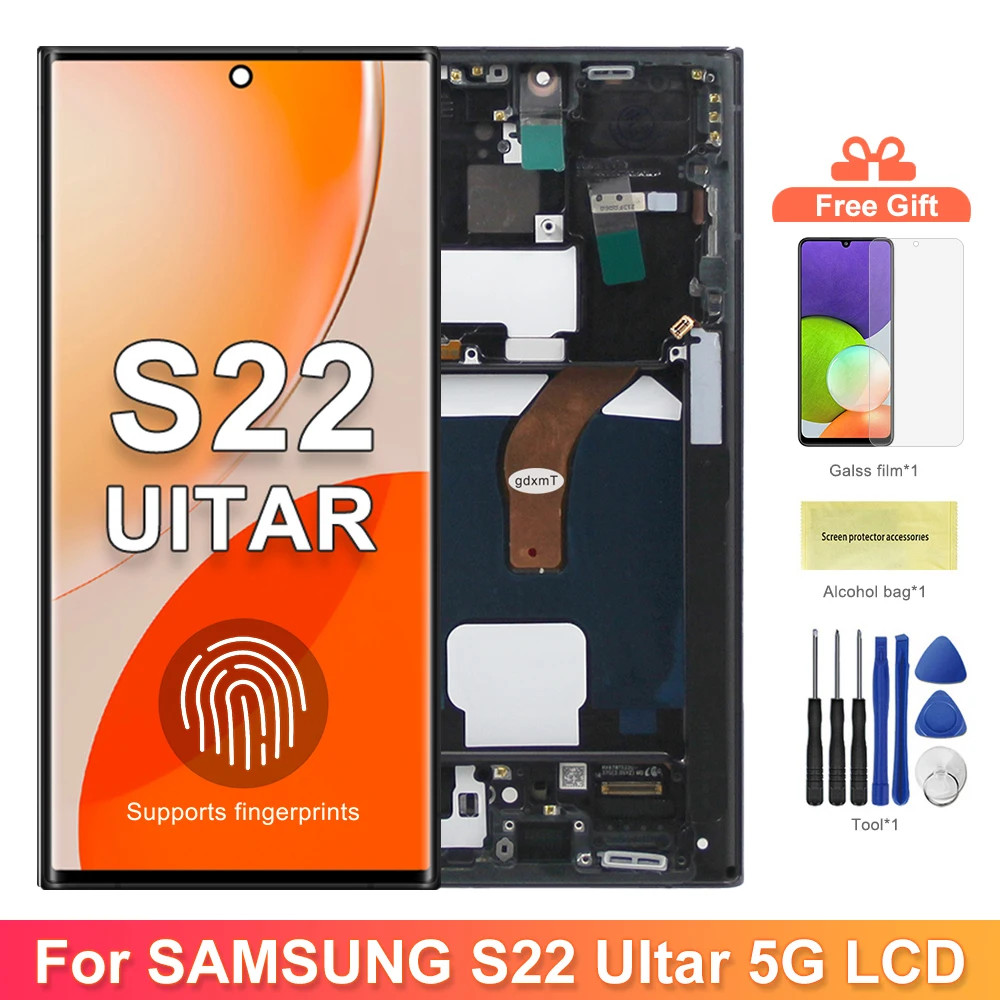 Tela Amoled S22 Ultra Dispaly Para Samsung Galaxy 5G S908B S908B/DS Display Lcd 