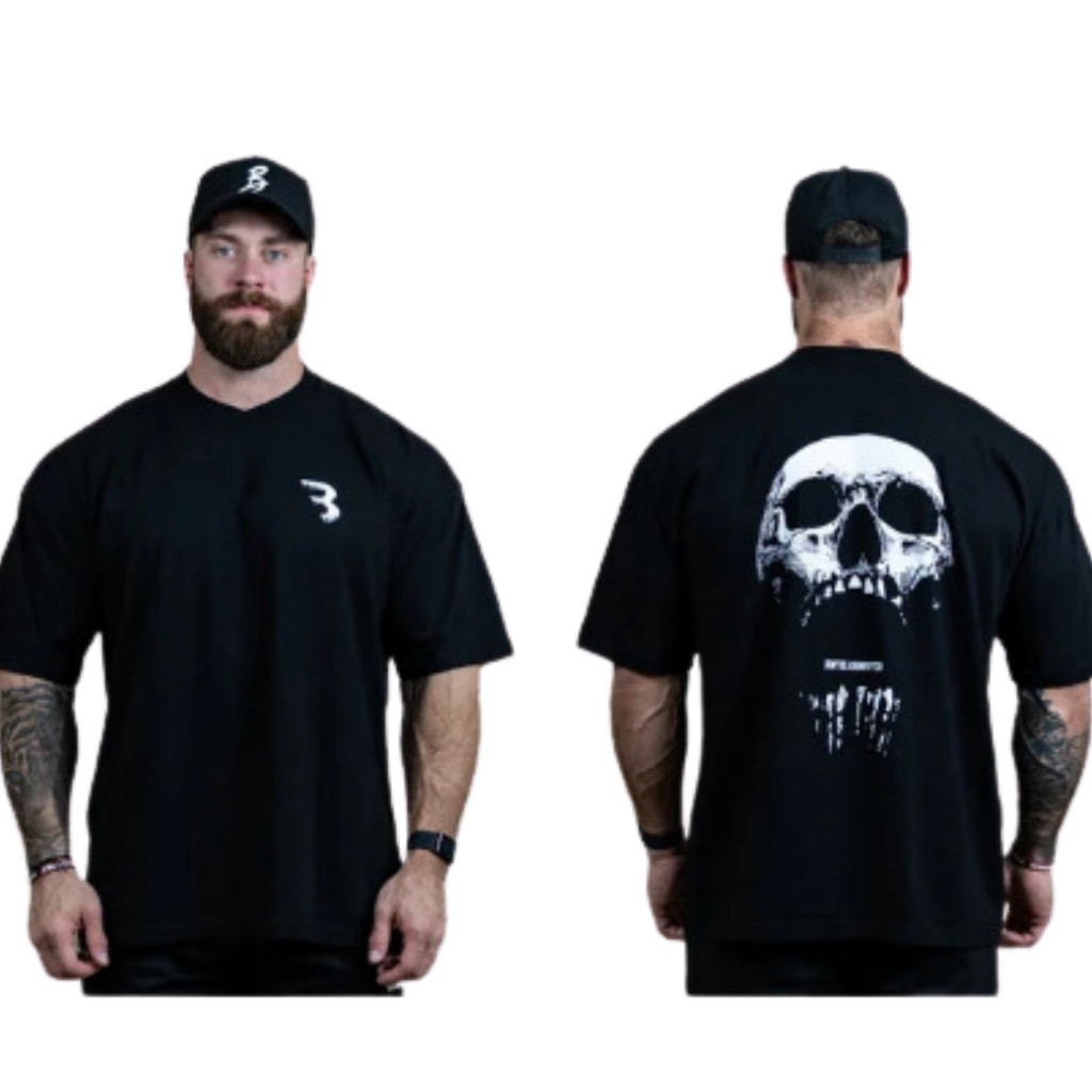Camisa Camiseta Oversized Anti cardio Caveira Maromba Academia Camisão The Dead Confortavel