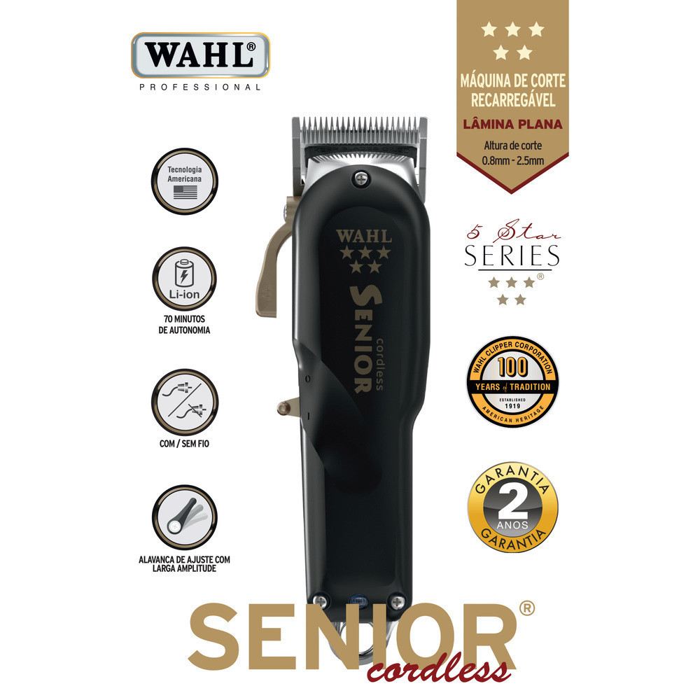 Máquina De Cortar Cabelo Senior Sem Fio Wahl Bivolt