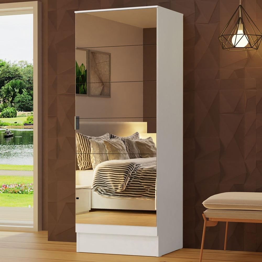 Sapateira Madesa Isis 1 Porta com Espelho - Branco - Home & Living