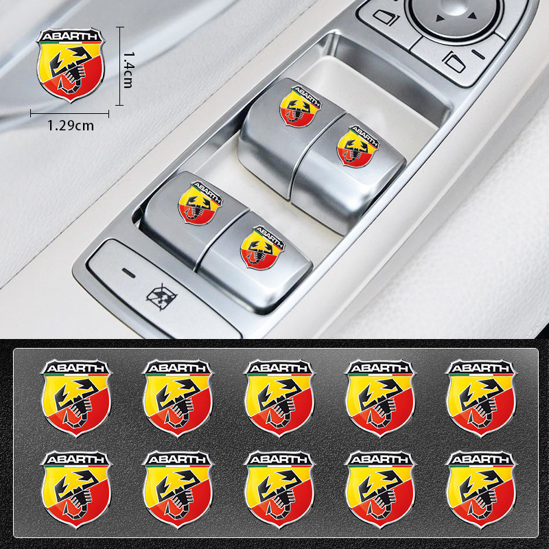5/10Pcs Car Window Lift Button Sticker Steering Wheel Decal Car Styling For Abbas abarth lingua legno Punto 124/125/500