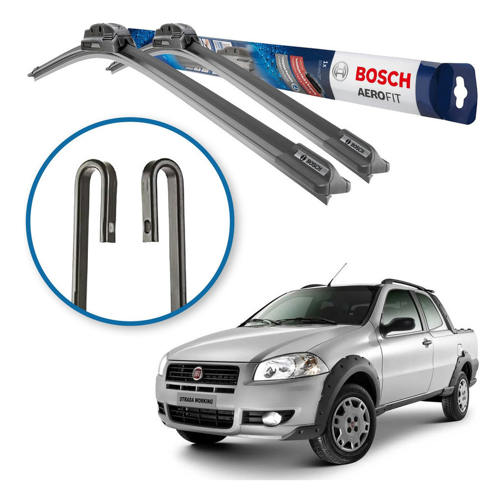 Palheta Limpador Parabrisa Original Bosch Fiat Strada 1998 A 2020 em Oferta na Shopee