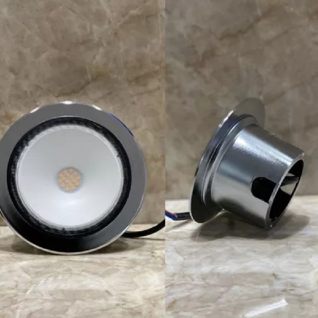 Balizador Spot LED Embutir Chão Piso Jardim 7W Luz Quente e Verde IP65 Bivolt 60Hz