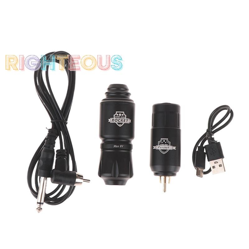 Rightrous Máquina De Tatuagem Sem Fio Interface De Fonte De Alimentação Rotativa Kit De Caneta Novo