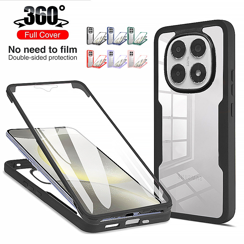 Para Xiaomi Poco X7 5G Caso 360 Face Proteção Completa Capa Traseira Pocco Poko Pequeno X7 X 7 7X Pocox7 Tela Clara TPU