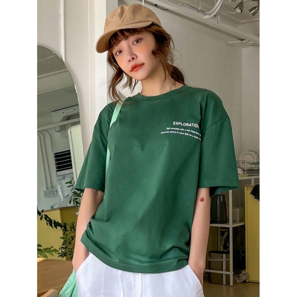 Camiseta Oversized Feminina Larga Academia Bordada Estampa Frase Motivacional Life Style Casual