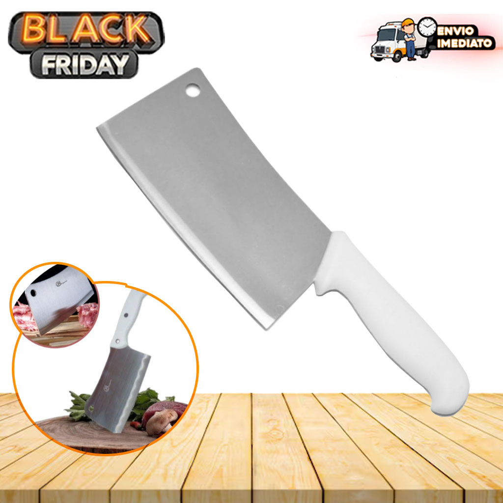 Cutelo Profissional para Carnes, Aves, Ossos e Peixes - Lâmina de Aço Inox de Açougueiro - 27,5 cm em Oferta na Shopee