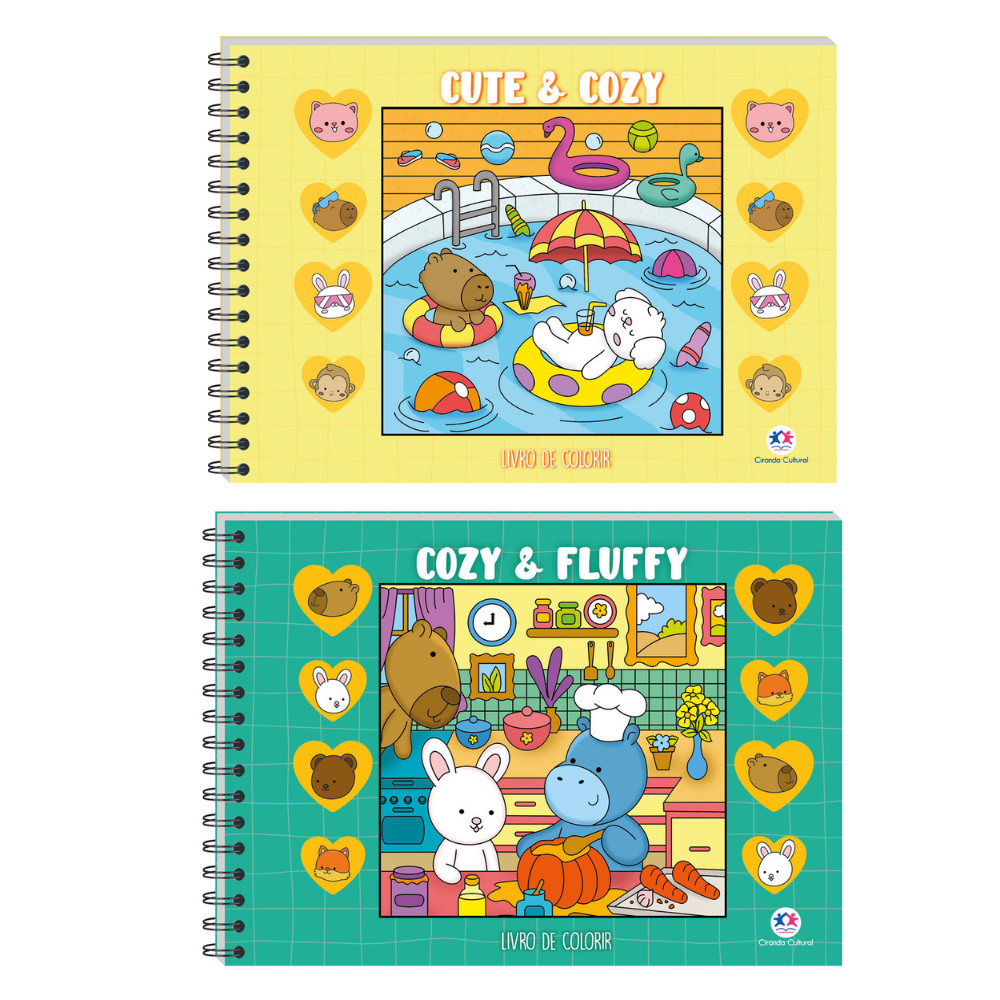 Kit Livros de Colorir - Cute & Fluffy em Oferta na Shopee
