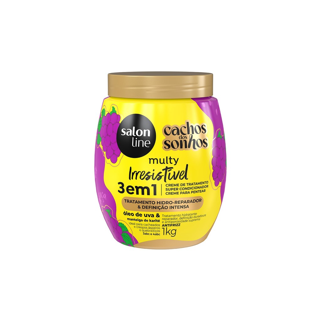 Creme de Tratamento Uva 3 em 1 Cachos dos Sonhos Multy Irresistível 1kg em Oferta na Shopee