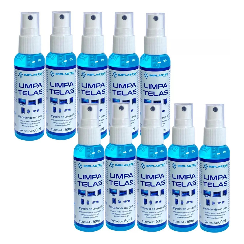 Kit 10 Limpa Tela Implastec Celular Monitor Tv Limpa Óculos