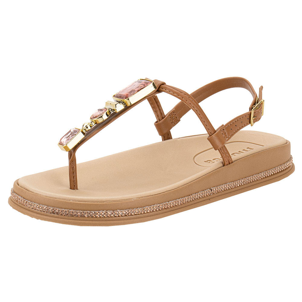 Sandália Feminina Flat Moleca 5509204 em Oferta na Shopee