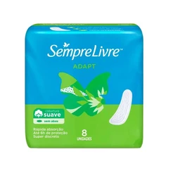 Absorvente Sempre Livre Adapt Suave sem abas 8 Unidades