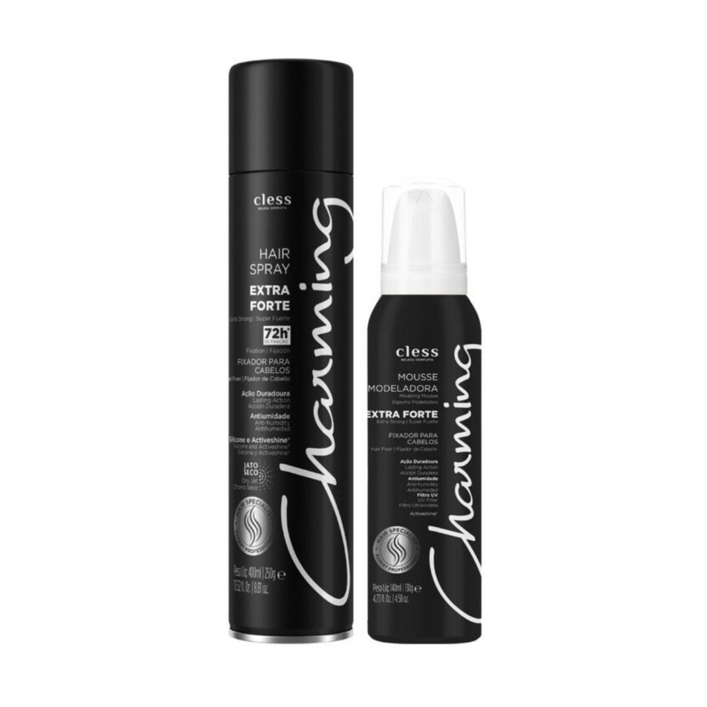 Kit Charming Extra Forte 2pc (Spray 400ml + Mousse 140ml) em Oferta na Shopee