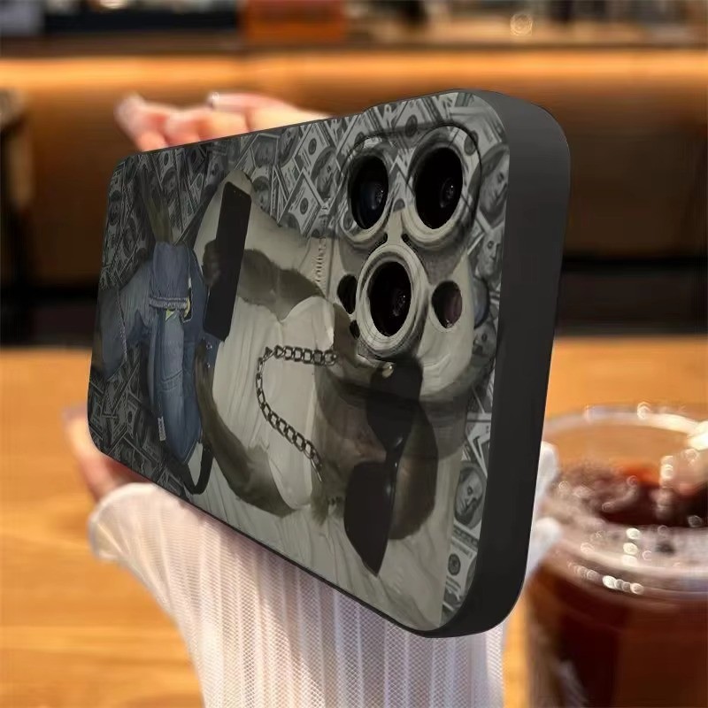 Óculos De Sol Nota Macaco Pintura Caso Para iPhone 16E 15 14 13 12 11 Pro Max X XS XR 7 8 Plus SE2 Capa Macia