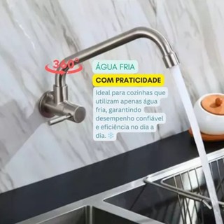Torneira 1/4 DE VOLTA Giratória para Cozinha de Aco Inox Escovado Com Giro 360grau em Oferta na Shopee