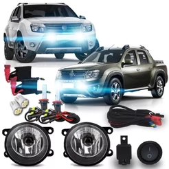 Kit Farol Milha Neblina Auxiliar Duster/ Oroch 2011 2012 2013 2014 2015 2016 2017 2018 2019 + Kit Xenon 8000k