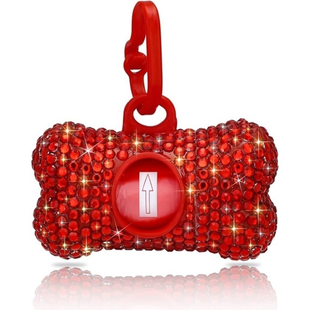 Porta Saquinho CataCoco Formato De Ossinho Com Brilho E 1 Rolinho De Saquinho