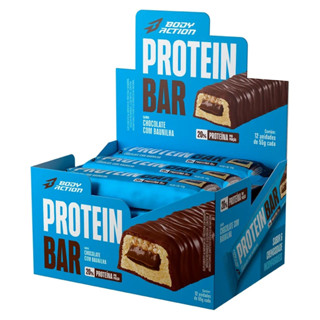 Protein Bar Caixa 12Un 55g Chocolate Com Baunilha Bodyaction em Oferta na Shopee