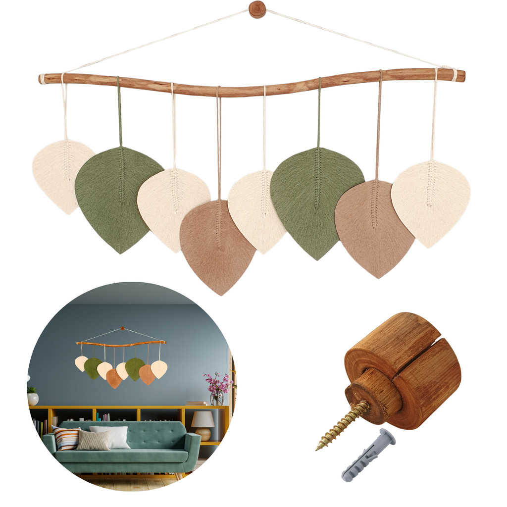 Painel Macrame Cortina Quadro Para Sala Quarto Com Suporte Boho Decorativo 1mt em Oferta na Shopee