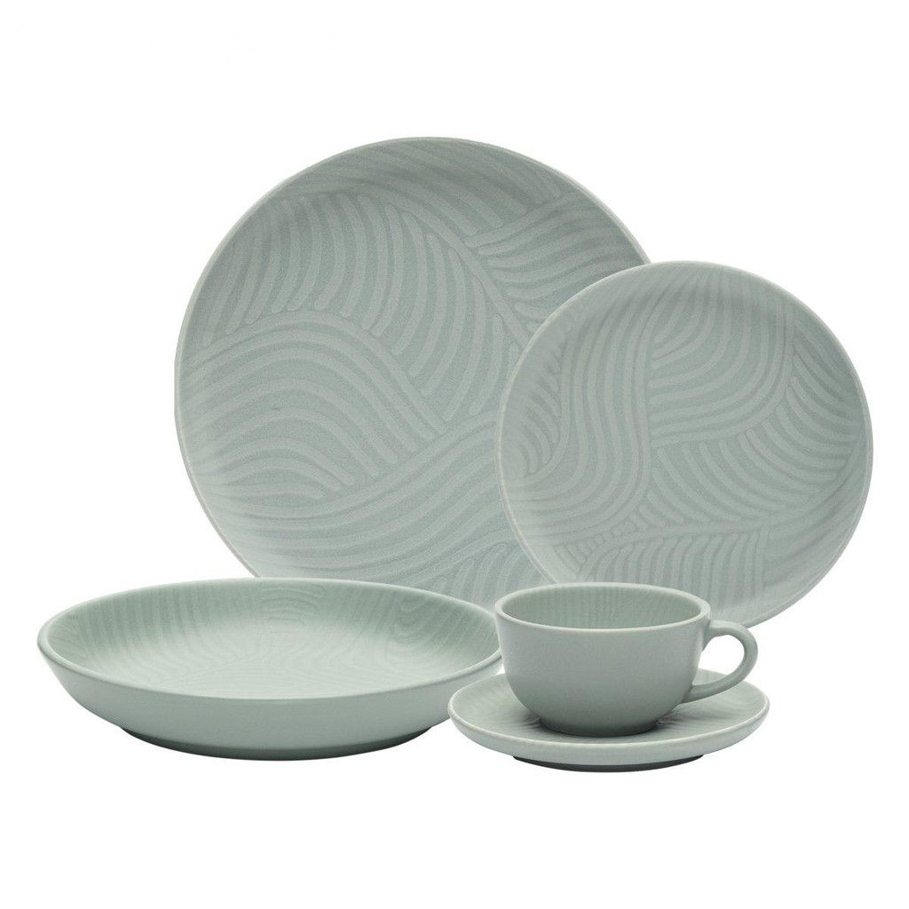 Aparelho de Jantar e Chá 20 Peças Oxford Flat Oasis em Oferta na Shopee