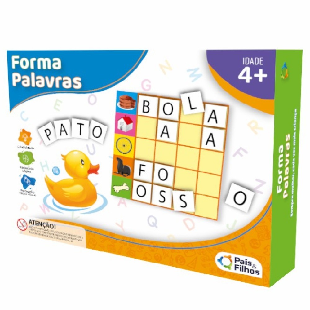 JOGO FORMA PALAVRAS 168 PEÇAS PAIS E FILHOS APRENDER LETRAS CRIANÇA BRINQUEDO INFANTIL RACIOCÍONIO em Oferta na Shopee