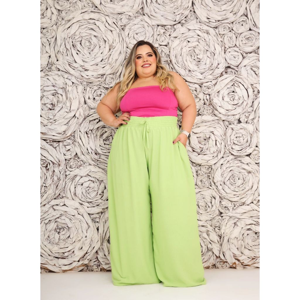 Calca Pantalona Sofisticada Feminina Plus Size Grande Nao Marca Luxo