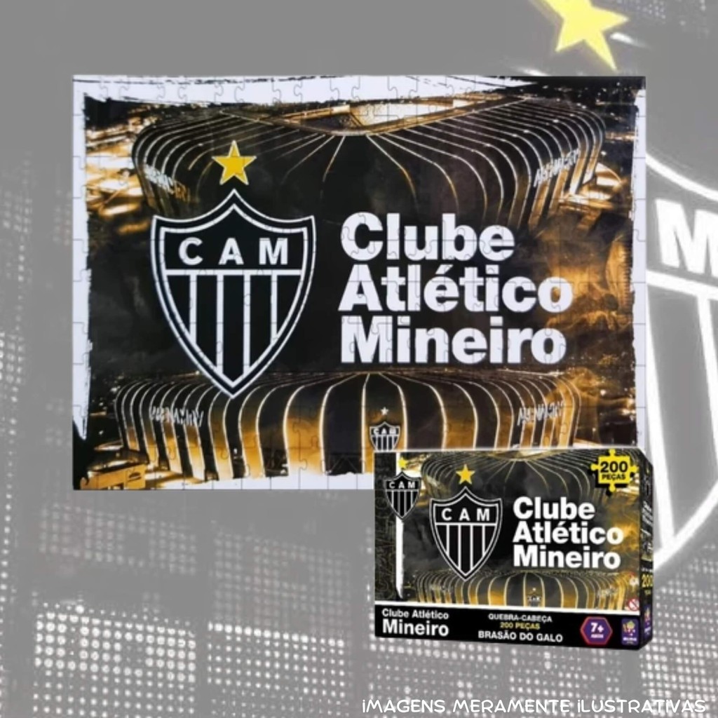 Quebra-Cabeça Puzzle Coleção Futebol Atlético Mineiro Brasão 200 Peças - 2571 — imagem 2 de 2