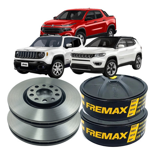 Par Disco Freio Dianteiro Fremax Toro 2016 A 2022 Compass 2017 A 2022 Renegade 2015 A 2022 em Oferta na Shopee