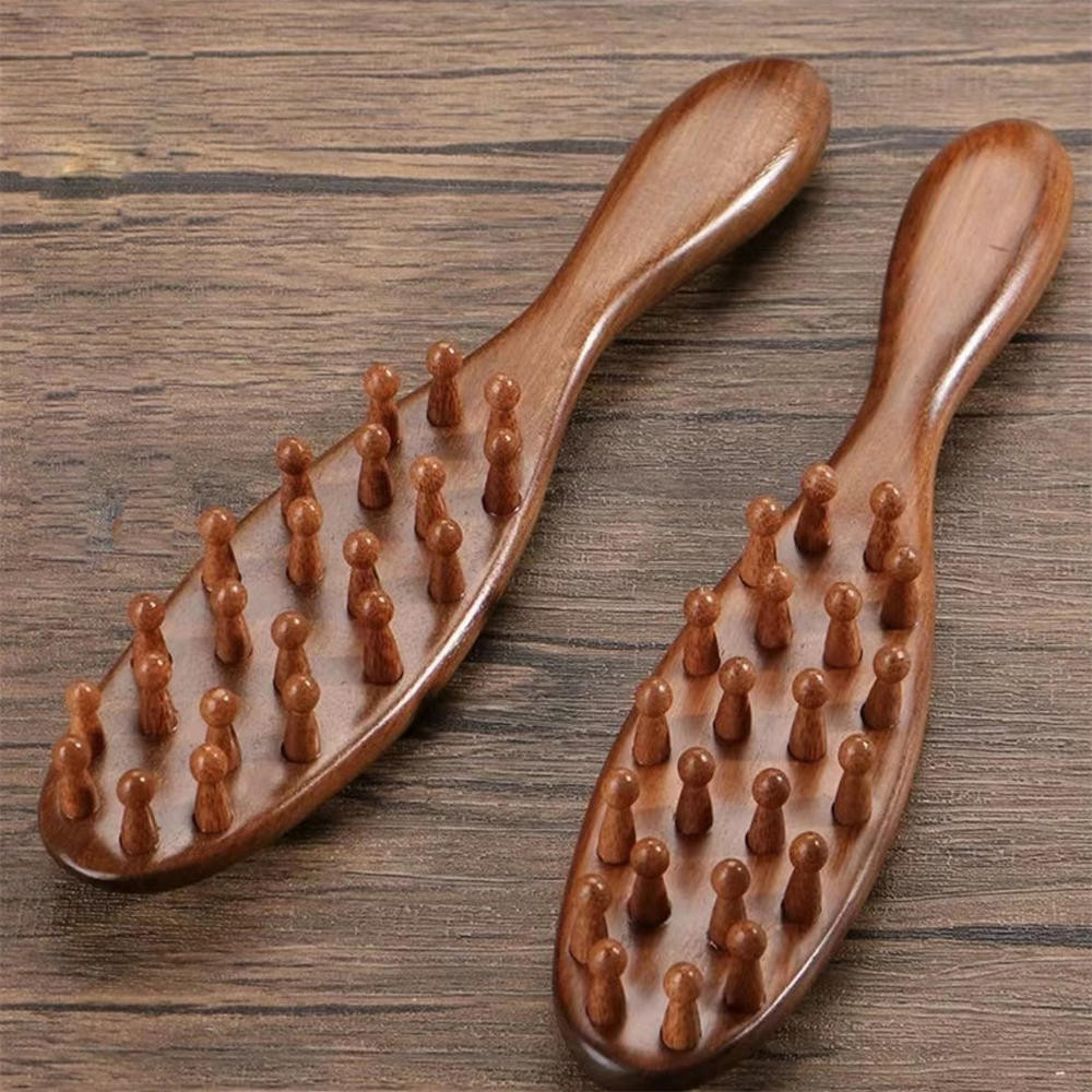 Massagem De Couro Cabeludo De Madeira Com 22 Unhas-Pentes De Dentes Largos De Sândalo Feitos À Mão-Pente De E Para Cuida em Oferta na Shopee