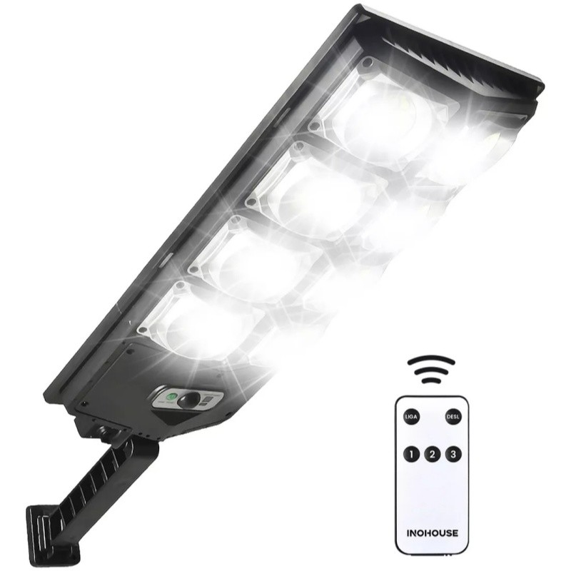 Holofote Solar Poste Refletor 400w Potente Controle IP65 Led em Oferta na Shopee
