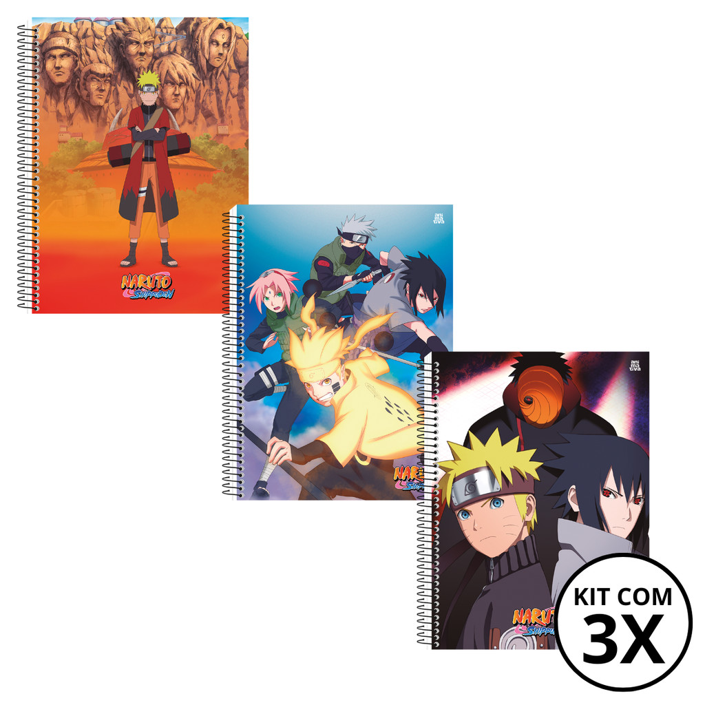 Kit Com 03 Caderno 20 Matérias Universitário Naruto 320 Folhas - Animativa em Oferta na Shopee