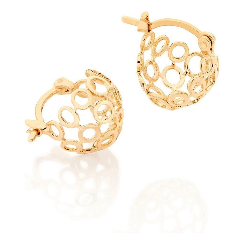 Brinco Meia Argola Com Círculos Rommanel 525216 em Oferta na Shopee