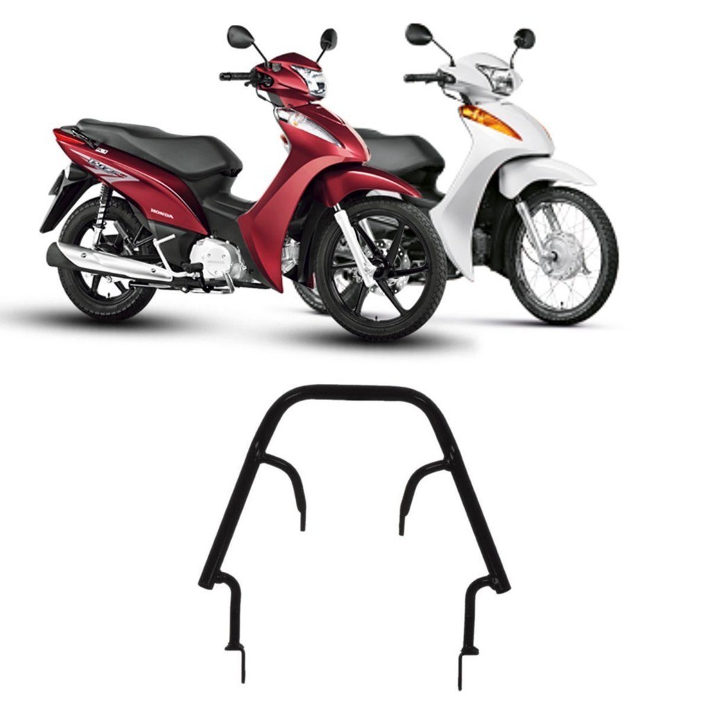 Alça Traseira Modelo Especial Comp. C/ Biz 125 2011 Biz 110 2016 Preto  Aço Tubular Pro Tork AL-56HP