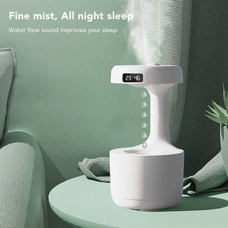Umidificador De Ar Difusor Anti Gravidade Gotas De Água Que Sobe Aromatizador Com Relógio…