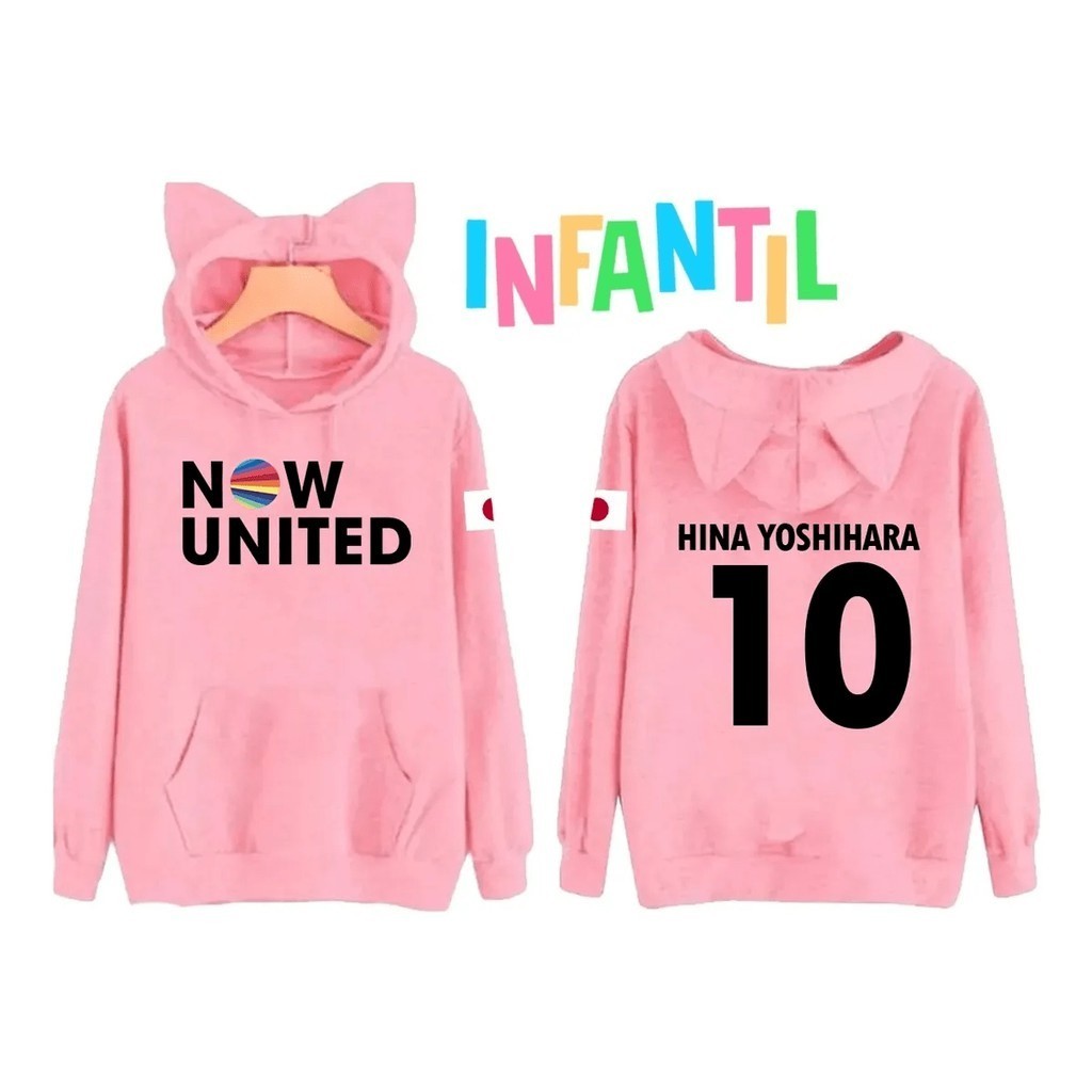 Moletom Blusa Orelhinha Now United Hina Yoshihara 10 Japão Music em Algodão