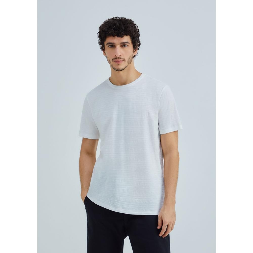 Camiseta Masculina Manga Curta Em Malha Texturizada Hering em Oferta na Shopee