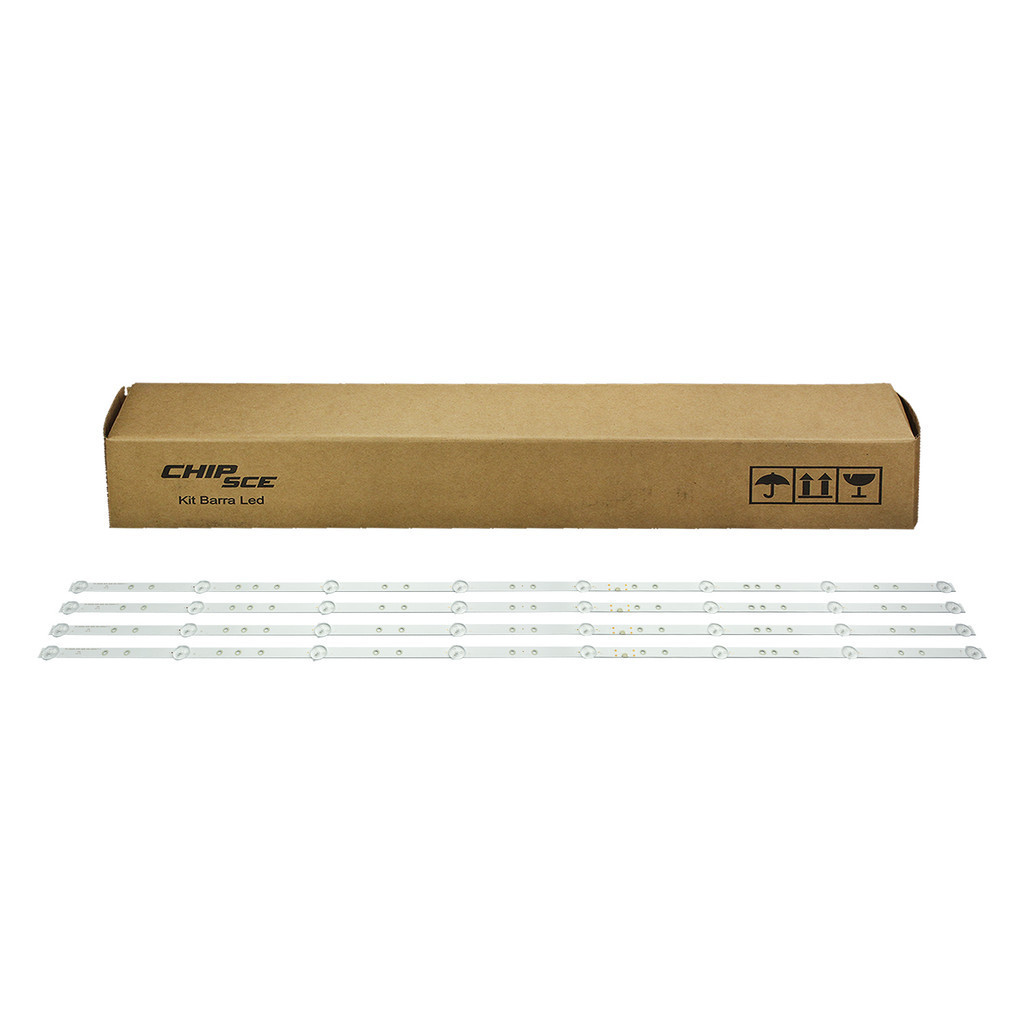 Kit c/ 4 Barras de LED Compatível com TV PHILIPS 50PUG6654, 50PUG7625, 50PS69 - Barras Novas 8 Led