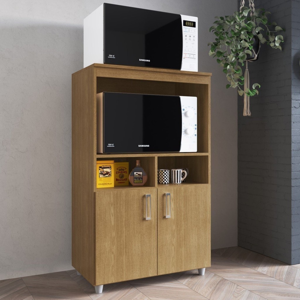 Balcão para Forno e Microondas 2 Portas Duna Freijó em Oferta na Shopee