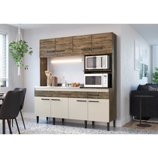 Cozinha Compacta 8 Portas 1 Gaveta 2 Nichos Luisa  Móveis Itaúba/Off White em Oferta na Shopee
