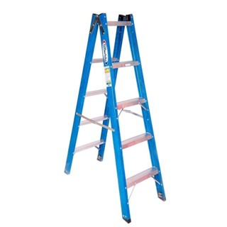 Escada em Fibra Tesoura Dupla 5 Degraus 1,50m Premium WBertolo em Oferta na Shopee