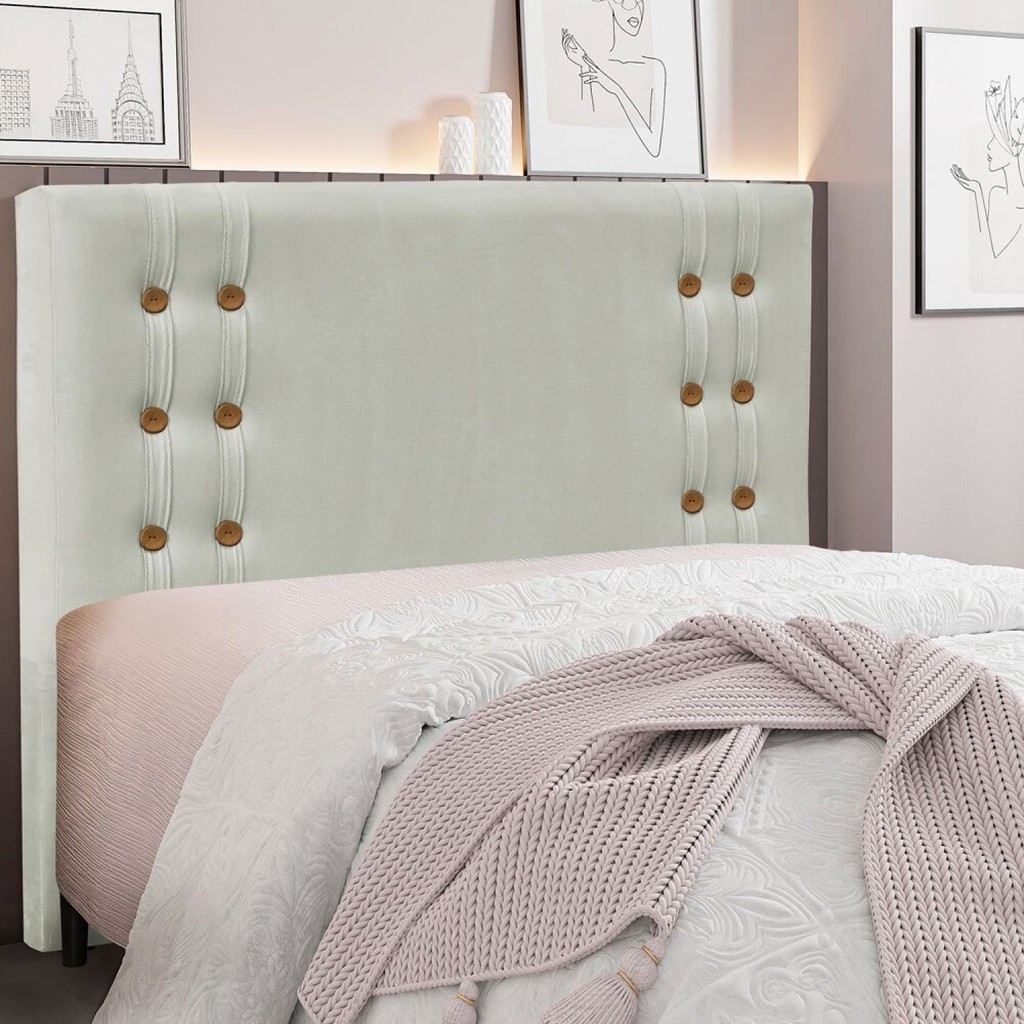 Cabeceira Casal 140Cm Veludo Gênova