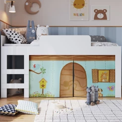 Cama Infantil com Cabaninha Alegria Branco Cm088 - Art In Móveis