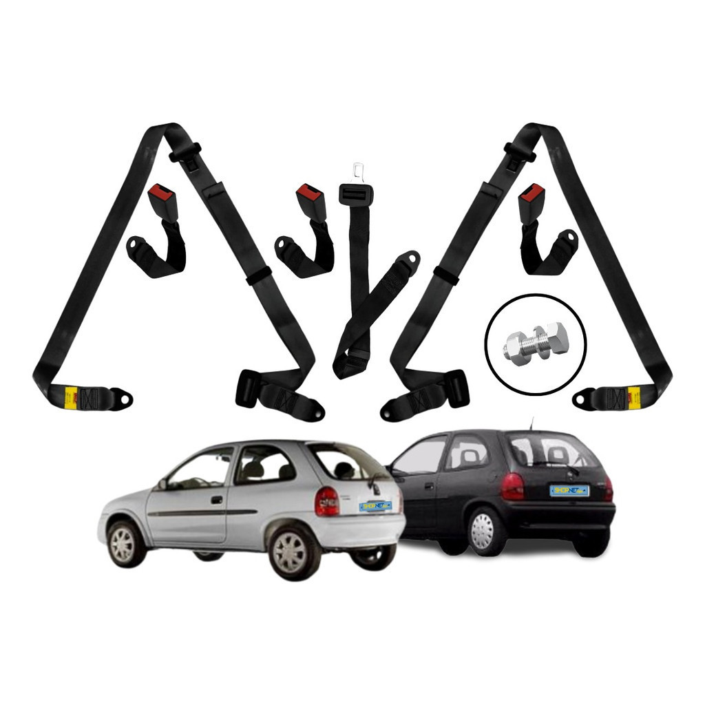 Kit Cinto De Segurança Corsa Wind 3 Pontos Traseiro Estático