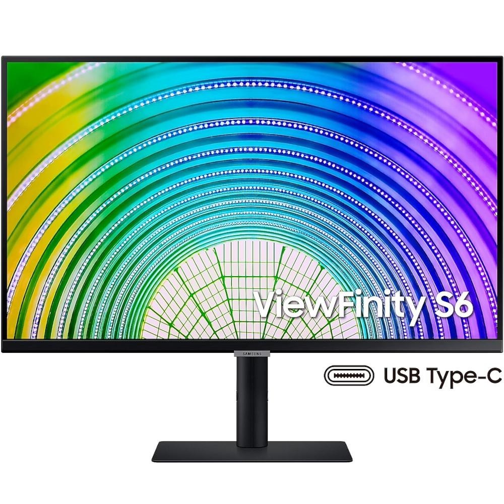 Monitor 27" QHD IPS Samsung Viewfinity S6, HDR10, USB-C, LAN, HDMI, Display Port, USB HUB, suporte com altura ajustável, LS27A600UULXZD