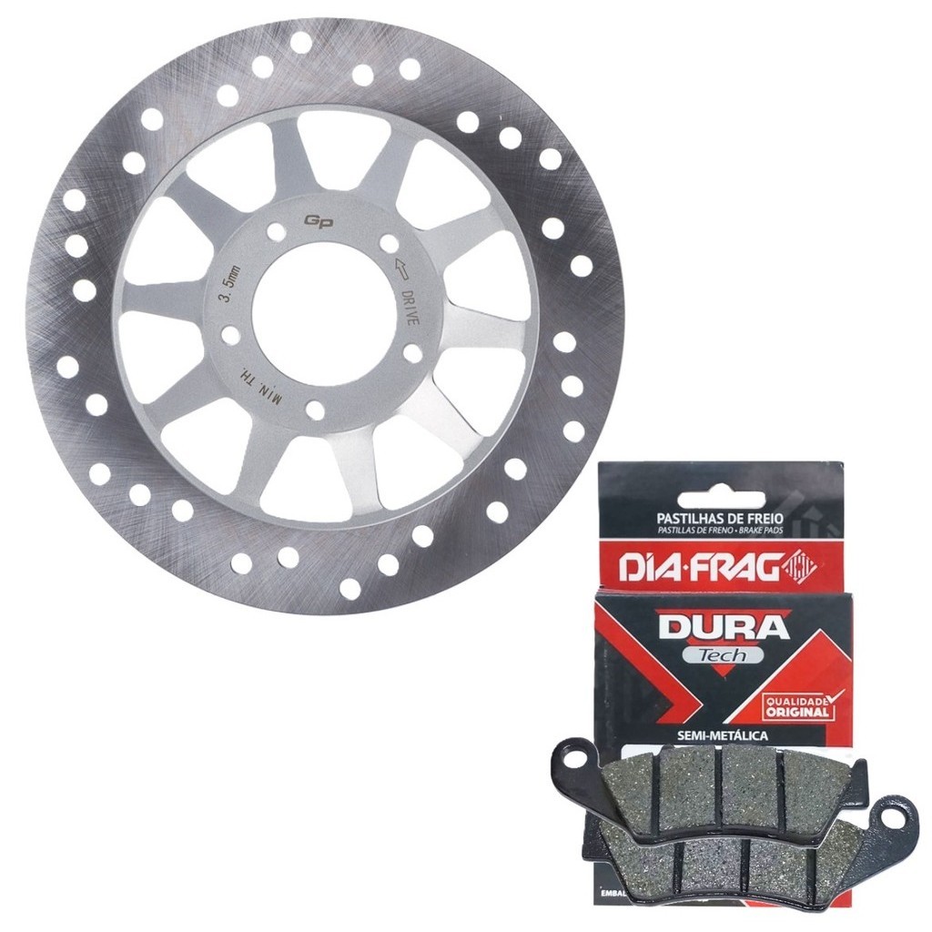 Disco de Freio Dianteiro Xre 190 Até 2024 + Pastilhas Diafrag (semimetálica) em Oferta na Shopee