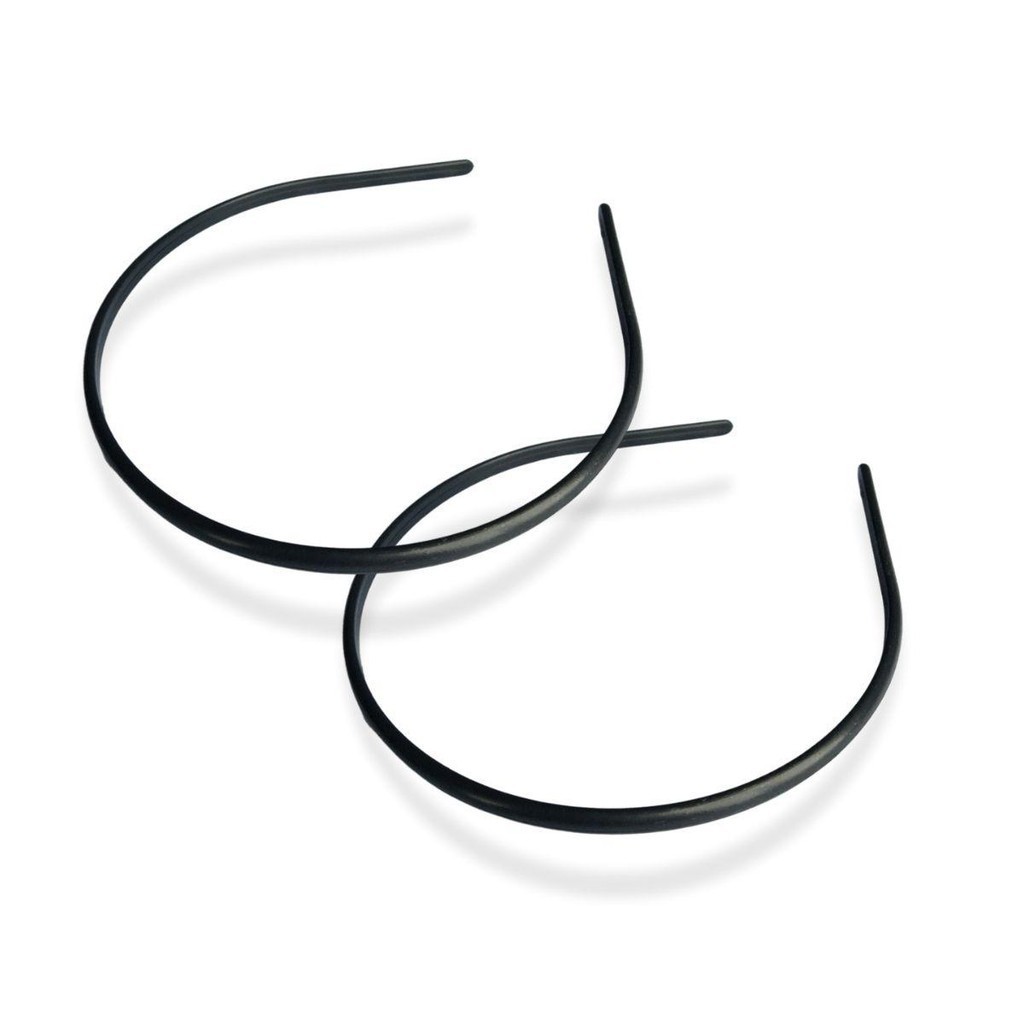 48 Arco Tiara Preta Extra Fina Lisa Plástica Artesanato/ Forrar 5mm