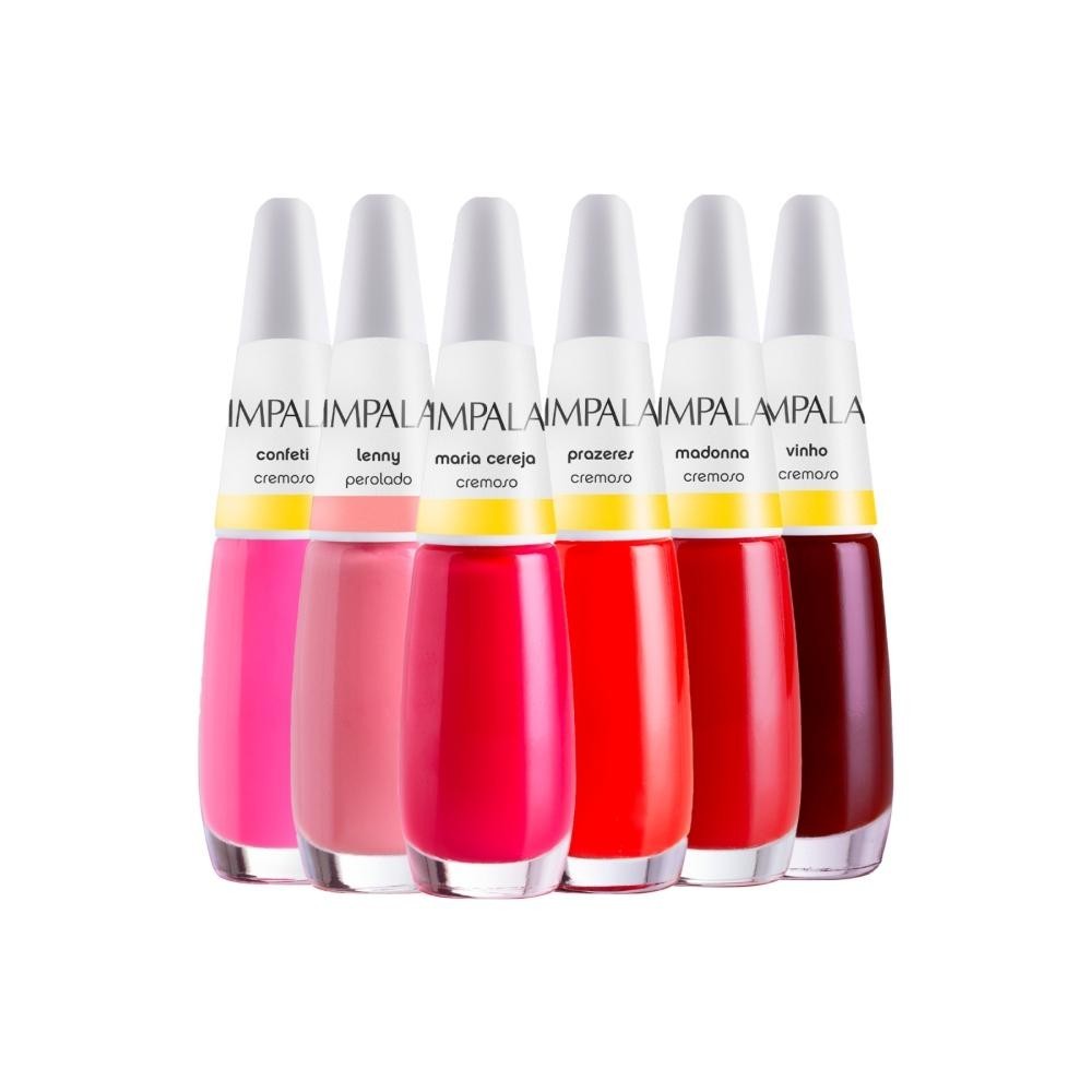 Kit Esmaltes Impala Vermelhos (6 cores) - Beauty