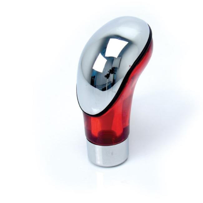 Manopla de Câmbio Modelo Naja Cromada/Vermelha Transparente/Cromada Serauto