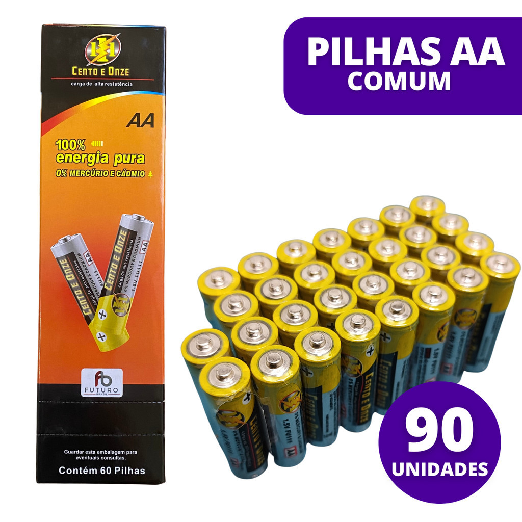 90 Pilhas AA Comum Kit de Pilhas para Controle Mouse em Oferta na Shopee