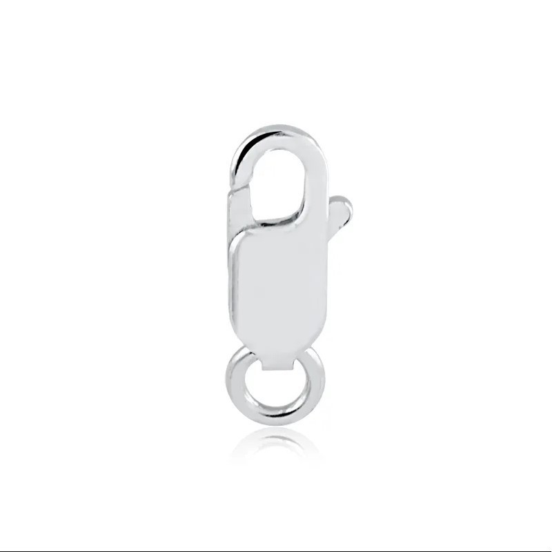 Prata 925 Feche Mosquetão Acabamento Resistente 9mm Tam: P - Fashion Accessories